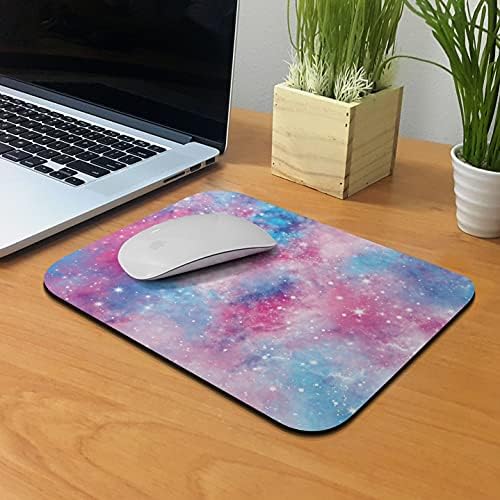 WIRESTER Non-Slip Rectangle Mousepad, Blue Pink Galaxy Space Mouse Pad for Home, Office and Gaming Desk