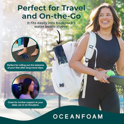 Oceanfoam Ripple Small Foam Roller (Dark Navy, Hunter & Seafoam Marbled)