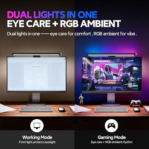LYMAX RGB Monitor Light Bar with 4 Modes Backlight