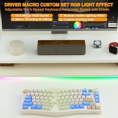 LEOBOG A75 Alice Ergonomic Wireless Mechanical Keyboard with Joystick Knob