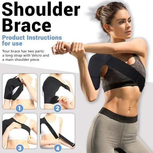 Shoulder Brace for Women, Shoulder Compression Sleeve, Adjustable and Can be Worn Under Clothes, Rotator Cuff for Pain Relief (Left shoulder women)