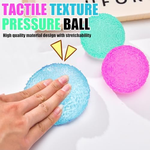 3Pcs Textured Stress Balls, Soft Sensory Fidget Toys Ball for Adults Kids
