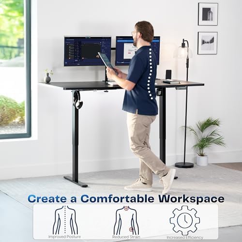 VIVO Black 71 x 36 in Standing Desk, DESK-KIT-1B7B-36