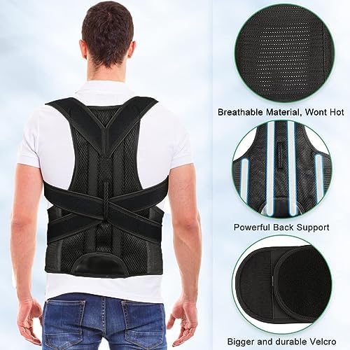 Back Brace Posture Corrector for Women Men -Adjustable and Breathable Support Scoliosis for Waist - Improve Back Posture for Body Correction and Lumbar Support XL(37"-42")