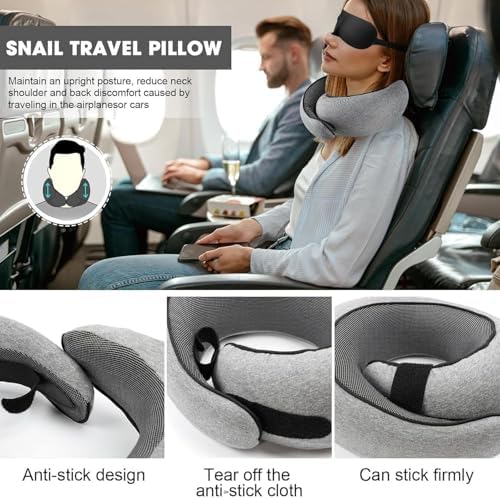 WEERSHUN Travel Pillow for Airplanes, 2026 New Memory Foam Neck Pillow with Chin Wrap for Traveling, Suitable for Airplanes, Offices and Cars