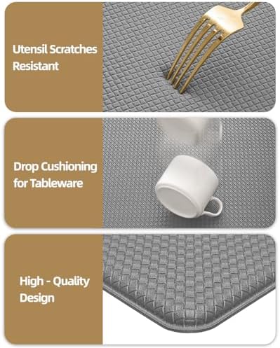 Color&Geometry Wide Kitchen Floor Mat 24x108 Anti Fatigue Easy Clean, Grey