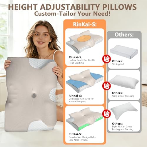 Memory Foam Pillows, Cervical Pillow for Neck & Shoulder Pain Relief