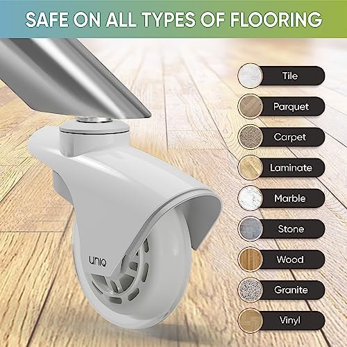 Replacement Office Chair Wheels for Carpet, Wood & Tile, Set of 5 - Premium Quality Office Chair Casters for Work & Gaming Chair - Smooth & Noise-Free Rubber Wheel for Office Chair