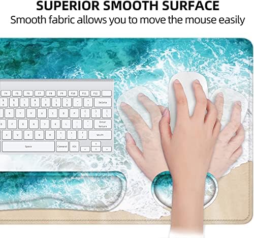 Large Mouse Pad with Wrist Rest, 4-in-1 Wrist Rest for Keyboard and Mouse