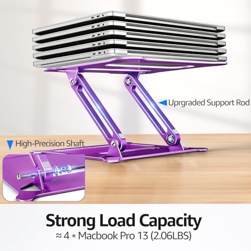 Urmust Adjustable Laptop Stand for Desk, 10-15.6“ Laptop Riser, Purple