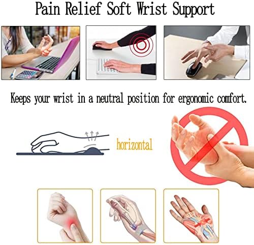 Wrist Rest Support Mouse Pad,Ergonomic Memory Foam Mouse Mat 9x10in Non-Slip Rubber Base Pain Relief Mousepad for Computer, Laptop(Light Green Foam)