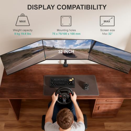 WALI Triple Monitor Mount for 13-32 inch Screens, up to 19.8 lbs per Arm
