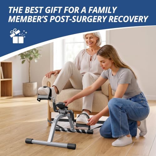 RYGEO Portable Mini Exercise Bike with LCD Screen – Great for Leg and Arm Recovery, Lightweight Floor Pedal Trainer