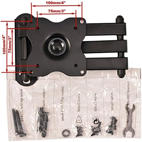 VideoSecu TV Wall Mount Monitor Bracket with Full Motion Articulating Tilt Arm 15" Extension for Most 27" 30" 32" 35" 37" 39" 40" LCD LED TVs with VESA 200x200 ML14B WS2