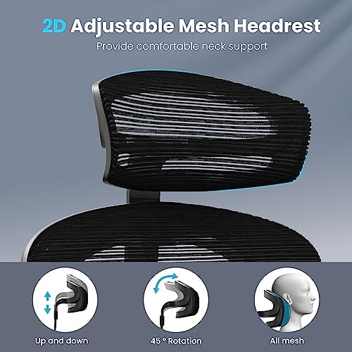 Mesh High Back Home Office Desk Chair, 350lb Capacity, Reclining