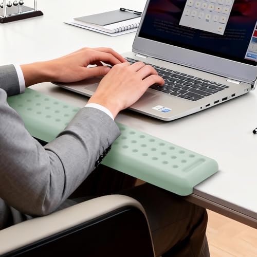 Leolee L-Shaped Desk Long Wrist Rest Elbow 60CM, Pale Green Arm Rest Desk