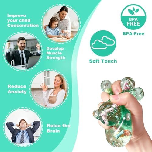 Slow Rising Squishy Fidget Toys - 4 Pack Squeeze Toys for Teens &Adults