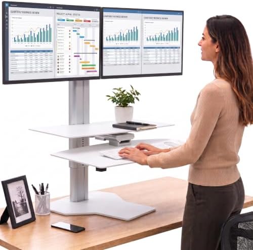Standing Desk Converter - Dual Monitor Mount - 18" Lift