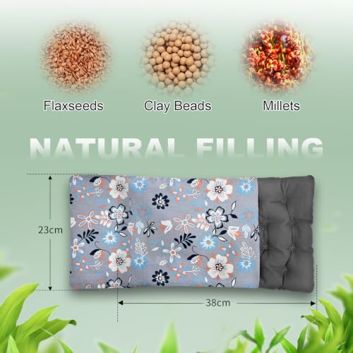 UNCN Wide Microwave Heating pad with Washable Cover 9.5x16in Microwavable Hot Pad for Neck Shoulder, Cramps, Back Pain Relief, Cordless Warm Compress Weighted Moist Heat Pack for Aches, Unscented