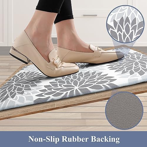 HEBE Anti Fatigue Kitchen Rugs Set of 2, Cushioned Kitchen Mats for Floor