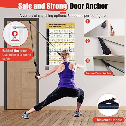 Resistance Bands with Handles for Women, 5 Level Exercise Bands