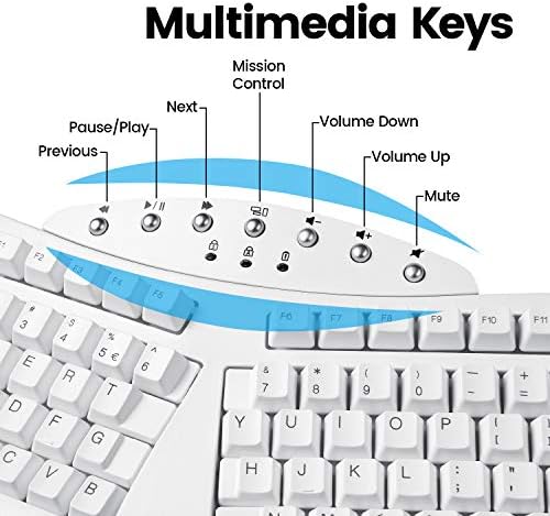 Perixx Periboard-612 Wireless Ergonomic USB Split Keyboard, US English Layout