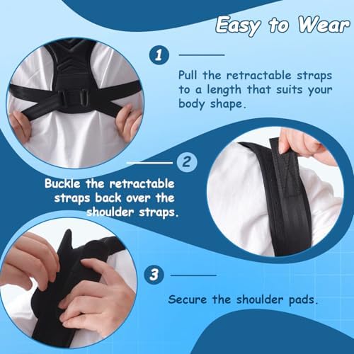 Plus Size Back Brace, XXXL to 6XL Back Brace Posture Corrector, Black
