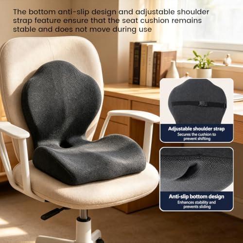 Ergonomic Memory Foam Seat Cushion for Office Chair,Car & Dining Chair