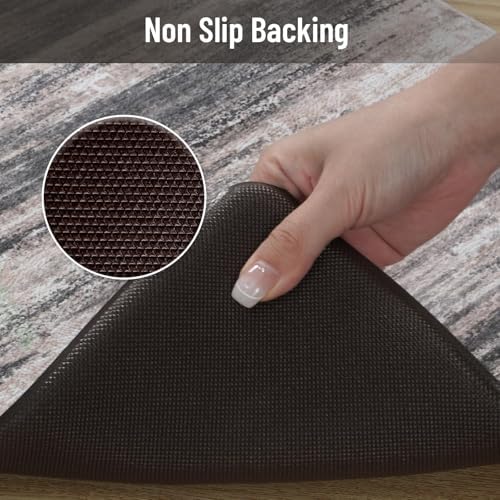 KIMODE Anti Fatigue Kitchen Mats, Black and Grey Half Moon Kitchen Rug