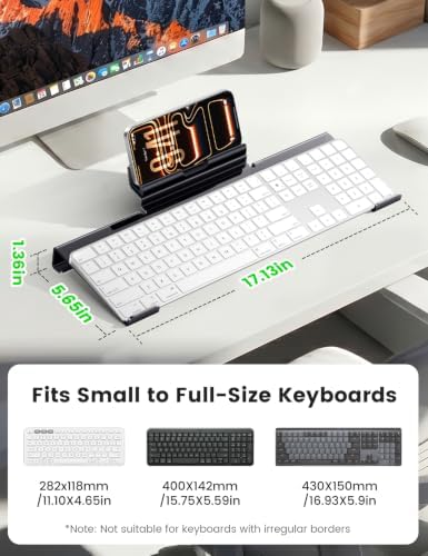 Vaydeer Keyboard Stand with Phone Stand, Tilted Keyboard and Phone Holder