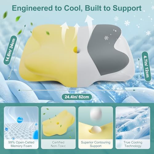 DONAMA Cervical Pillow Ergonomic Memory Foam Pillow for Neck Support
