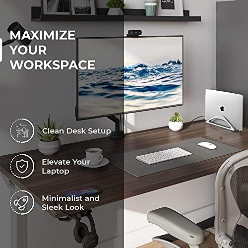HumanCentric Vertical Laptop Stand for Desks in Silver Color, Adjustable