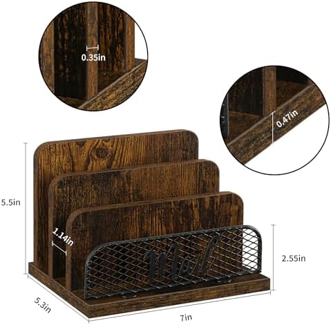 YINMIT Mail Organizer Countertop with 3-Slot