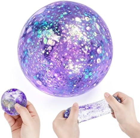 Coconut Oil Squishy, Coconut Oil Slow Rising Squeeze Stress Ball Clear Jelly Bubblegum Texture Coconut Oil Squishy Toy (Purple-A)