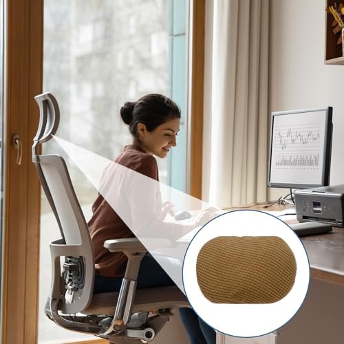 uxcell Office Chair Pillow Cover, Office Chair Headrest Attachment Removable Headrest Protector for Home Desk Computer Chairs, Brown