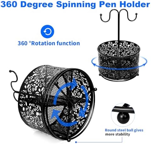Pen Holder for Desk,360 Degree Rotating Pencil Holder Organizer