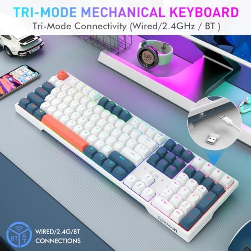 Redragon K668 PRO Wireless 108-Key Gasket RGB Gaming Keyboard, 4 Hotkeys