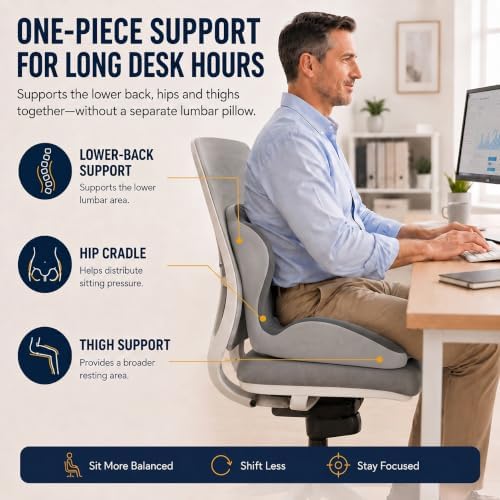 Ergonomic Seat Cushion for Office Chair with Lumbar Support