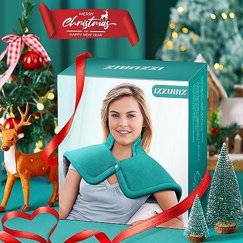 IZZUBIZ Heating Pad for Neck Shoulders Back, Gifts for Women Men Christmas