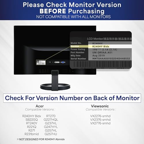 VIVO VESA Adapter Designed for Acer and Viewsonic Monitors, MOUNT-AR240H