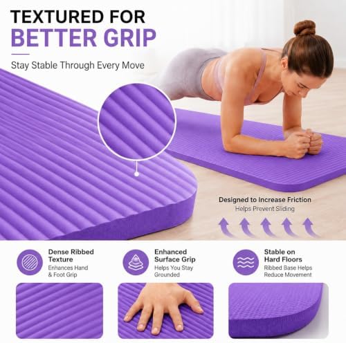 Extra Thick Yoga Mat, High Density Non-Slip Exercise Mat