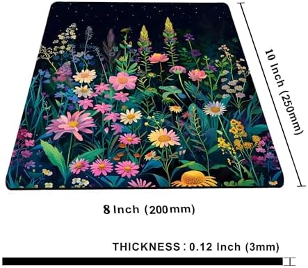 Black Beauty Folral Flowers Plants Mouse Pad,Brightly Colored Unique Design Computer Mousepad with Non-Slip Rubber Base for Women,Washable Mousepads Computer Mouse Pads for Desk Laptop