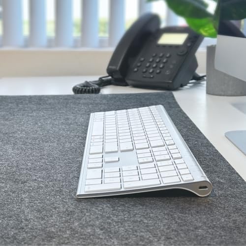Macally Wireless Bluetooth Keyboard for Mac - Compatible Apple Keyboard or MacBook Pro/Air, iMac - Multi-Device, Up to 3 Devices with 110 Keys, 20 Shortcuts, Numeric Keypad, and Rechargeable - Silver