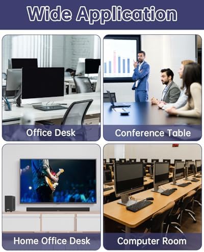 Desk Grommet & Cable Grommet 2 Inch (10 Pack) - Black Desk Hole Cover with Hole Saw - Cable Management Kit for Office, TV Stand, Workstation - Hide Wires Behind Wall, Cable Pass Through (50mm)
