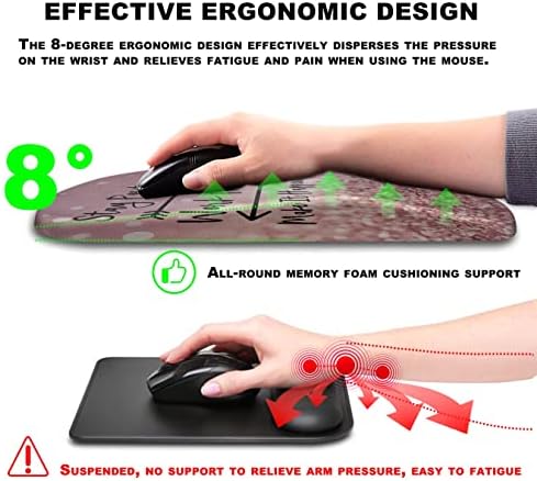 Mouse Pad Wrist Support, Ergonomic Mouse Pad with Massage Dot, Comfortable Computer Mouse Pad for Laptop, Wrist Rest Pain Relief Mousepad with Non-Slip PU Base for Office & Home, 12 x 8 in