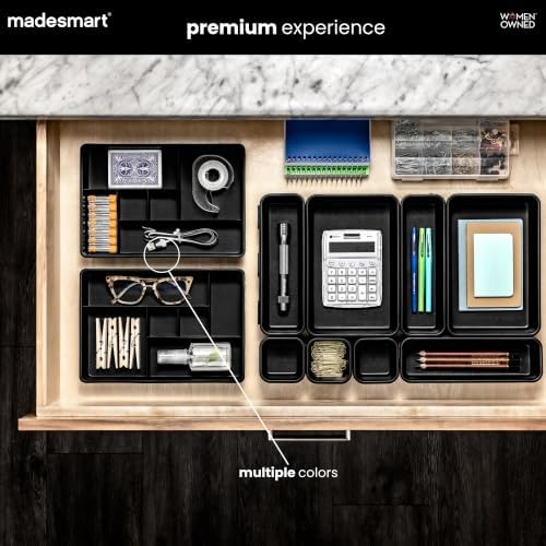 madesmart Classic 2 Piece Drawer Organizer, White