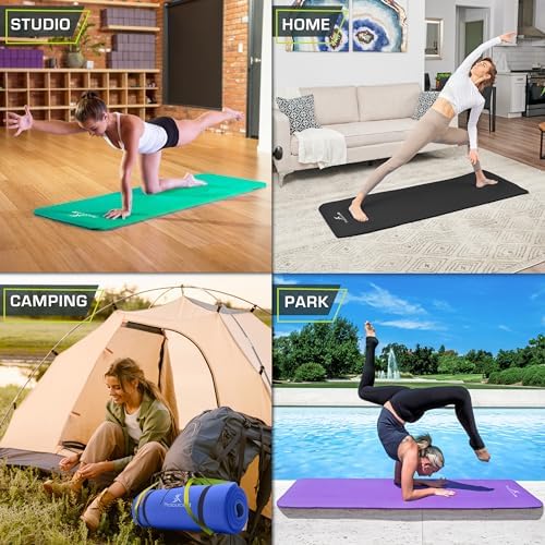 ProsourceFit Extra Thick Yoga and Pilates Mat, 71-inch Long High Density Exercise Mat with Comfort Foam and Carrying Strap
