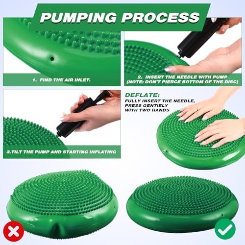 Leitee 10 Pcs Wobble Cushion Inflated Wiggle Seats Balance Disc