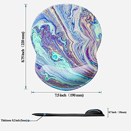 Mouse Pad with Wrist Support, Non Slip Mousepad Wrist Rest for Office, Computer, Laptop & Mac-Comfortable & Lightweight Ergonomic Support Mouse Mat(Pretty Marble-J)