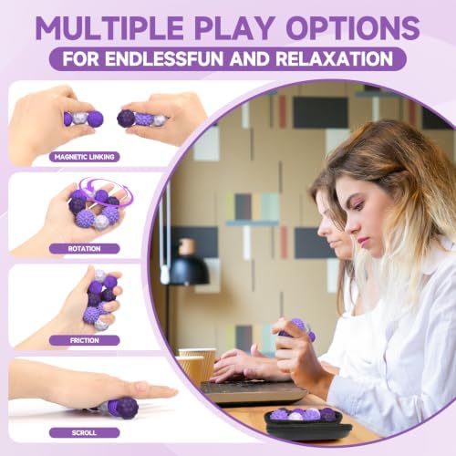 Magnetic Fidget Balls for Adults & Teens, Quiet Fidget Toys for Office Desk